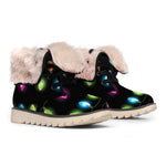 Colorful Christmas Lights Print Winter Boots