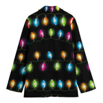 Colorful Christmas Lights Print Women's Blazer