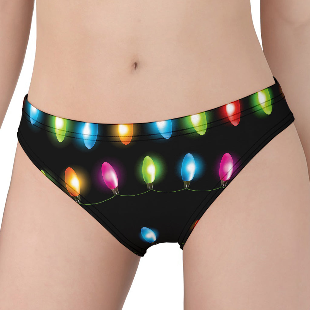 Colorful Christmas Lights Print Women's Panties