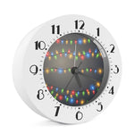 Colorful Christmas String Lights Print Alarm Clock