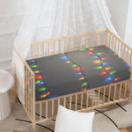 Colorful Christmas String Lights Print Baby Crib Sheet