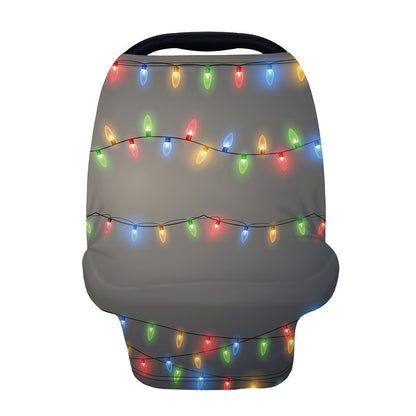 Colorful Christmas String Lights Print Baby Seat Cover