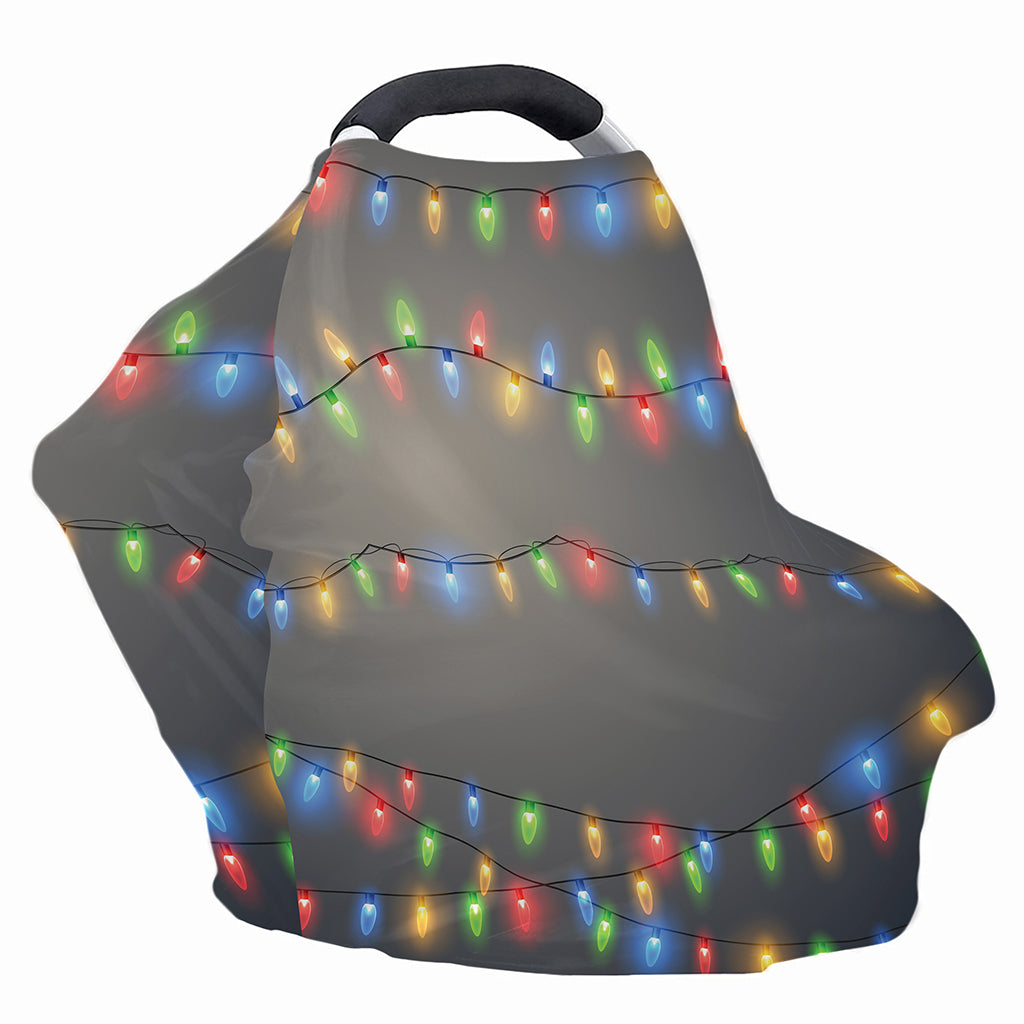 Colorful Christmas String Lights Print Baby Seat Cover