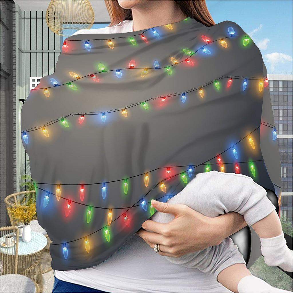 Colorful Christmas String Lights Print Baby Seat Cover