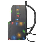 Colorful Christmas String Lights Print Backpack