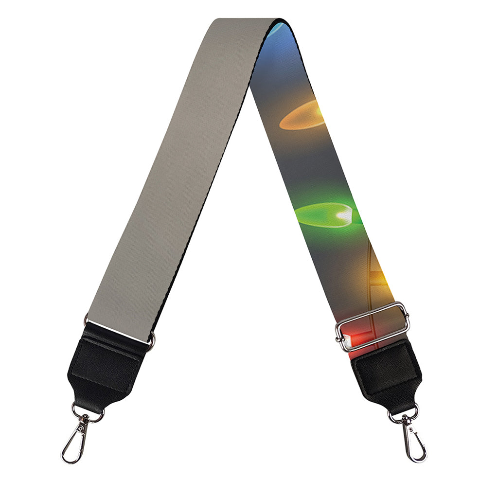 Colorful Christmas String Lights Print Bag Strap