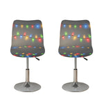Colorful Christmas String Lights Print Bar Stool Covers
