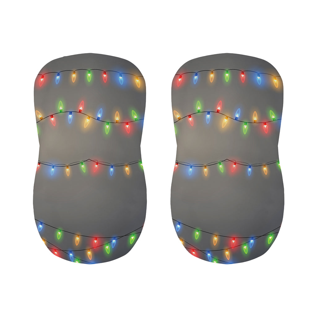 Colorful Christmas String Lights Print Bar Stool Covers