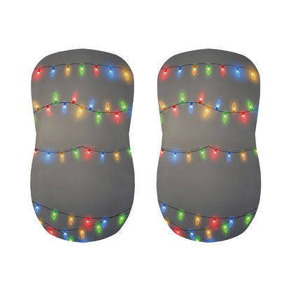 Colorful Christmas String Lights Print Bar Stool Covers