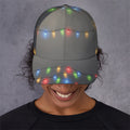 Colorful Christmas String Lights Print Baseball Cap