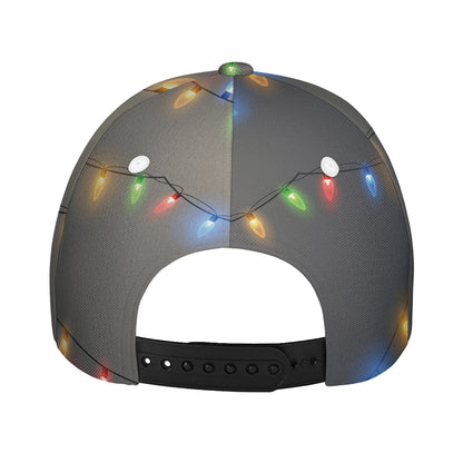 Colorful Christmas String Lights Print Baseball Cap