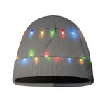 Colorful Christmas String Lights Print Beanie