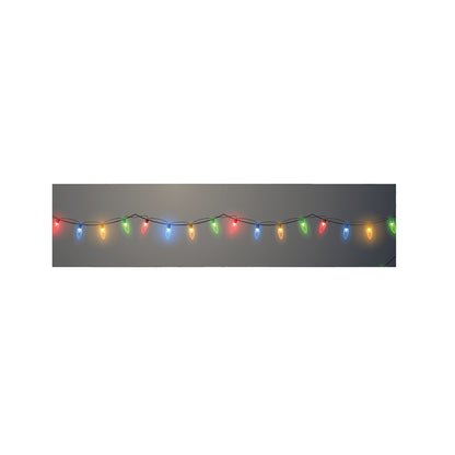 Colorful Christmas String Lights Print Bed Runner
