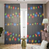 Colorful Christmas String Lights Print Blackout Pencil Pleat Curtains