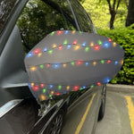 Colorful Christmas String Lights Print Car Side Mirror Covers