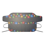 Colorful Christmas String Lights Print Car Windshield Snow Cover