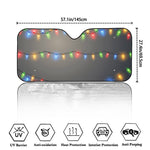 Colorful Christmas String Lights Print Car Windshield Sun Shade