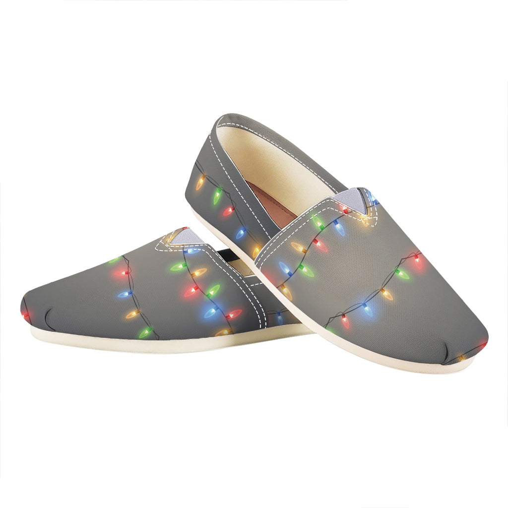 Colorful Christmas String Lights Print Casual Shoes