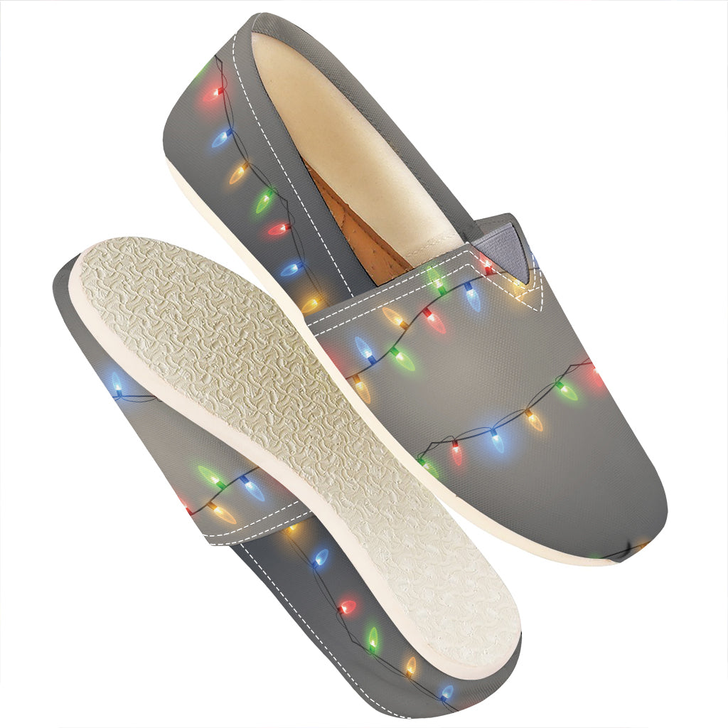 Colorful Christmas String Lights Print Casual Shoes