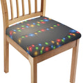 Colorful Christmas String Lights Print Chair Cushion Cover