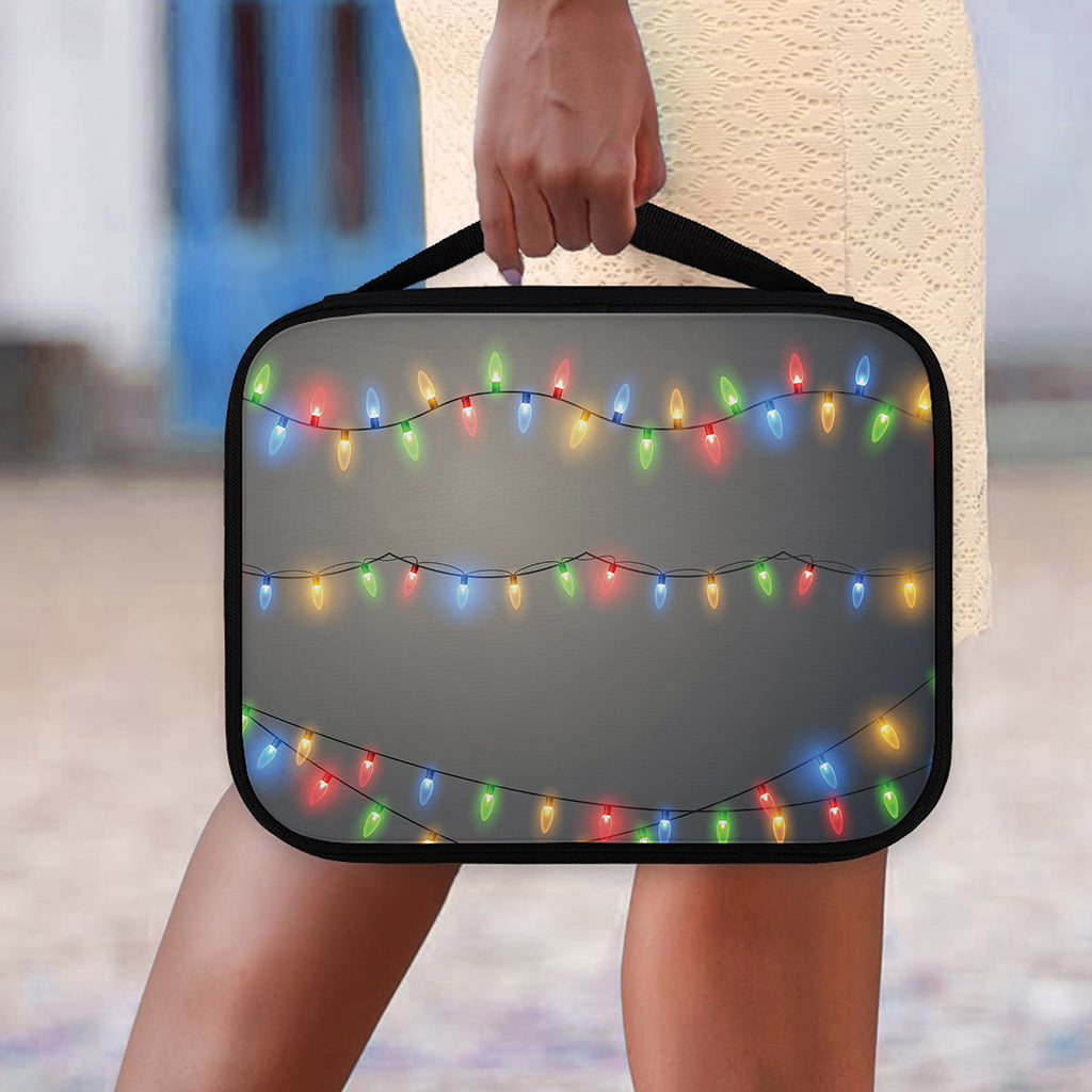Colorful Christmas String Lights Print Classic Bible Case