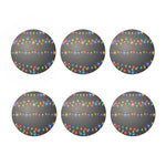 Colorful Christmas String Lights Print Coaster Set