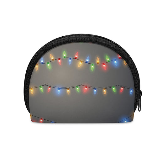 Colorful Christmas String Lights Print Coin Purse