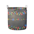 Colorful Christmas String Lights Print Collapsible Laundry Basket
