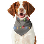 Colorful Christmas String Lights Print Dog Bandana