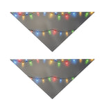 Colorful Christmas String Lights Print Dog Bandana