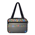 Colorful Christmas String Lights Print Double Strap Bible Bag