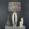 Colorful Christmas String Lights Print Drum Lamp Shade