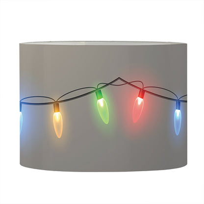 Colorful Christmas String Lights Print Drum Lamp Shade