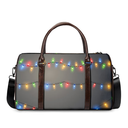 Colorful Christmas String Lights Print Duffle Bag