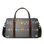 Colorful Christmas String Lights Print Duffle Bag