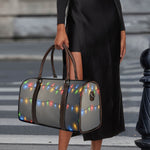 Colorful Christmas String Lights Print Duffle Bag