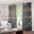 Colorful Christmas String Lights Print Extra Wide Grommet Curtains