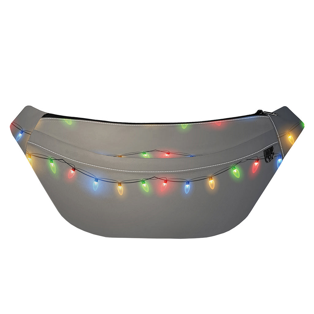 Colorful Christmas String Lights Print Fanny Pack