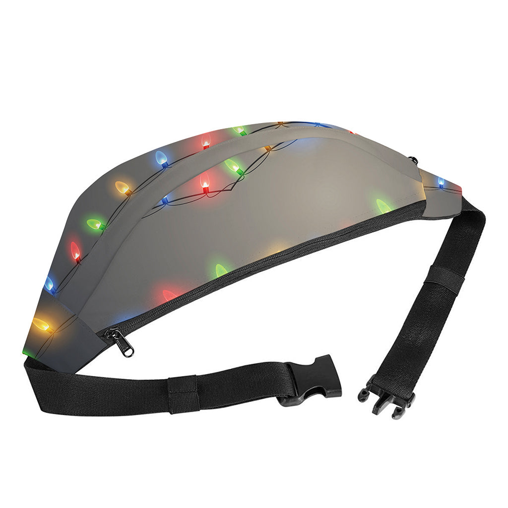 Colorful Christmas String Lights Print Fanny Pack