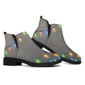 Colorful Christmas String Lights Print Flat Ankle Boots