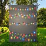 Colorful Christmas String Lights Print Garden Flag