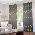 Colorful Christmas String Lights Print Grommet Curtains