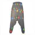 Colorful Christmas String Lights Print Hammer Pants