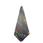 Colorful Christmas String Lights Print Hand Towel