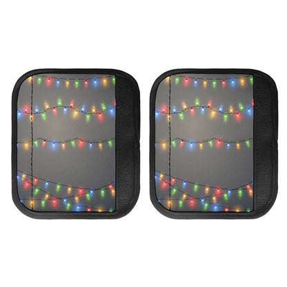Colorful Christmas String Lights Print Handle Covers