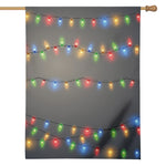 Colorful Christmas String Lights Print House Flag