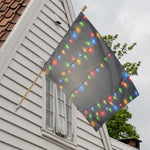 Colorful Christmas String Lights Print House Flag