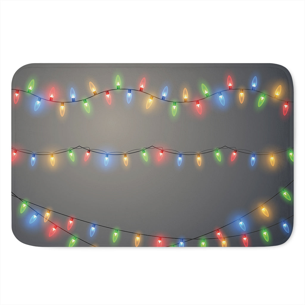 Colorful Christmas String Lights Print Indoor Door Mat