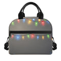 Colorful Christmas String Lights Print Insulated Lunch Bag
