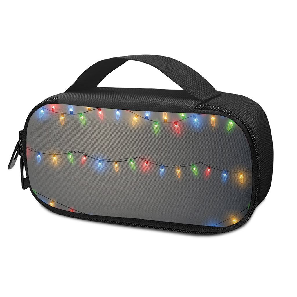 Colorful Christmas String Lights Print Insulin Cooler Travel Case